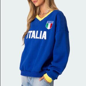 Edikted Italia Sweatshirt Blue - Women's sz M